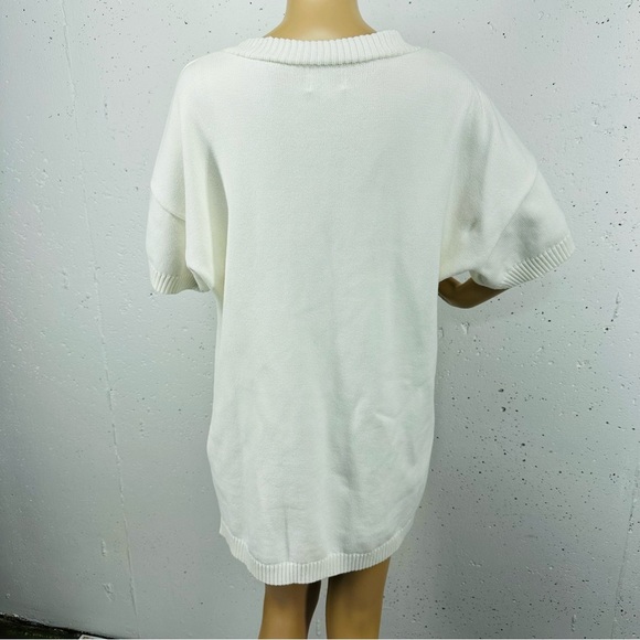 SABO Women’s size Small White Short Sleeve Knit Mini Dress - Picture 5 of 12